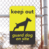 Keep Out Guard Dog Vertical Sign Lifestyle Photo Outside