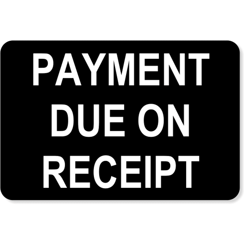 Engraved Receipt Payment Sign | 4" x 6"