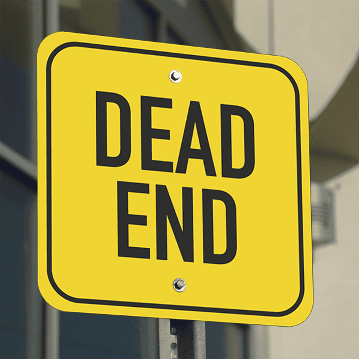 Mounted Square Dead End Sign