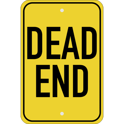 Vertical Dead End Sign