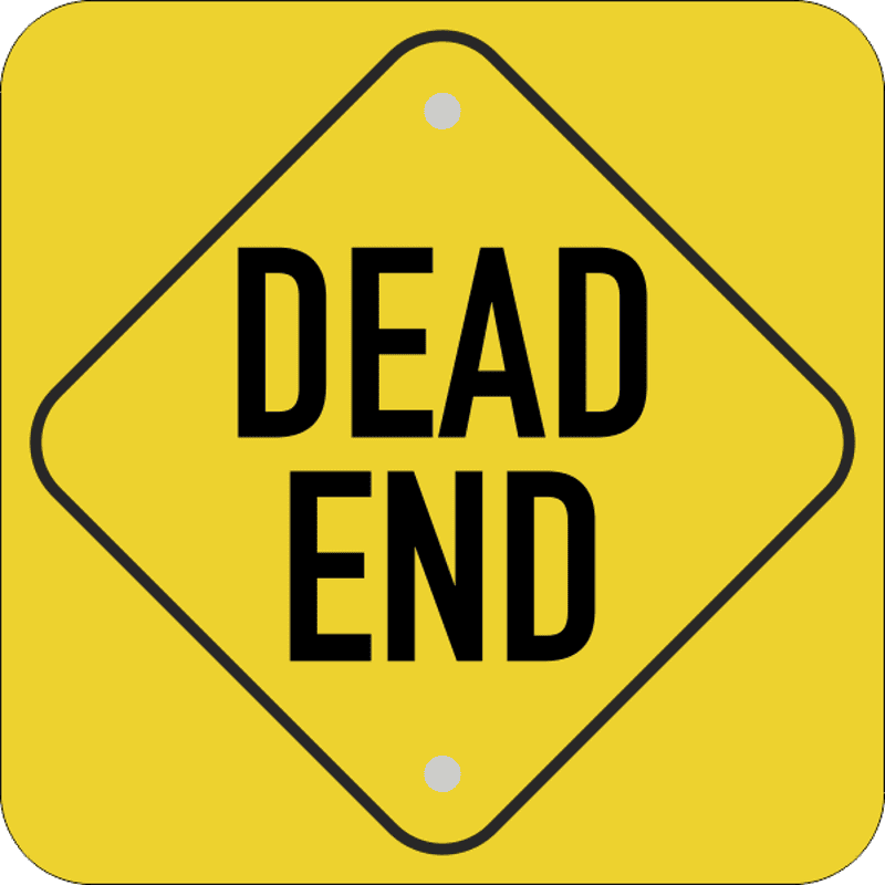 Square Diamond Dead End Sign