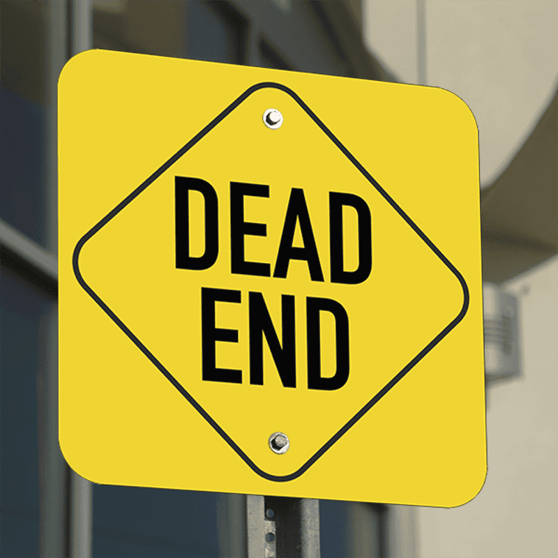 Mounted Square Diamond Dead End Sign