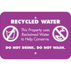 Horizontal Conserve with Recycled Water Warning Sign