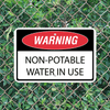 Mounted Horizontal Non-Potable Water Warning Sign