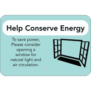 Horizontal Open Window Conserve Energy Sign