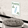Mounted Vertical Plastic Recycling Sign