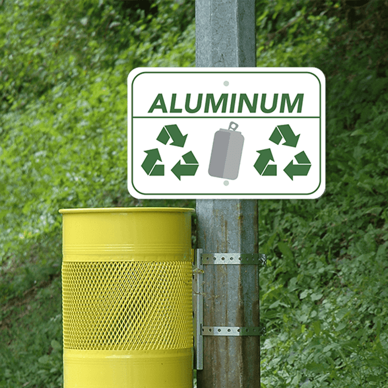 Mounted Horizontal Aluminum Recycling Sign
