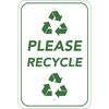 Vertical Please Recycle Sign