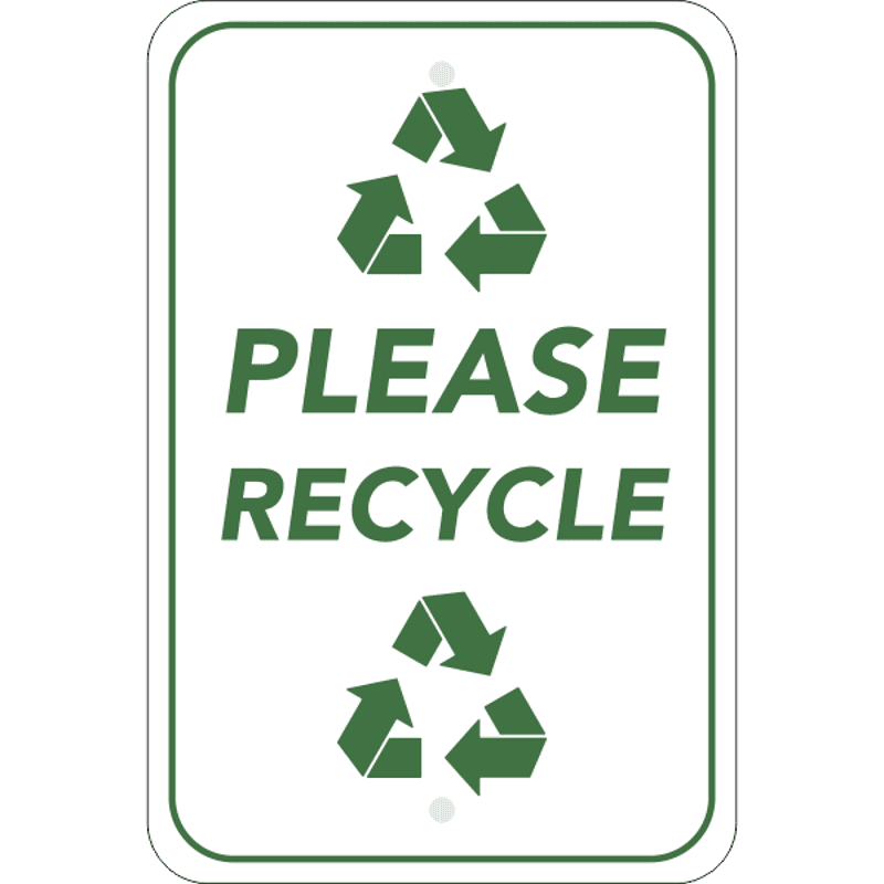 Vertical Please Recycle Sign