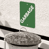 Mounted Vertical Green Garbage Sign