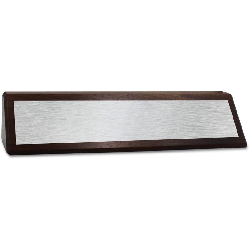 2" x 8 1/2" Genuine Walnut Desk Wedge with Full Color Name Plate