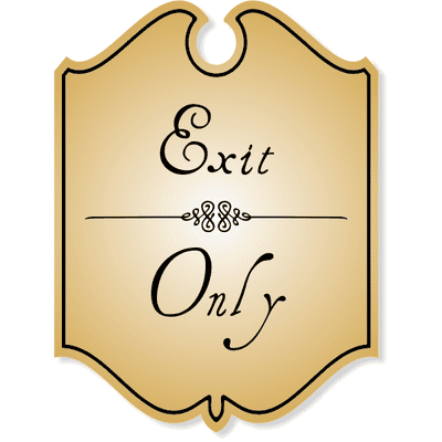 Shield Exit Only Sign with Vintage Style