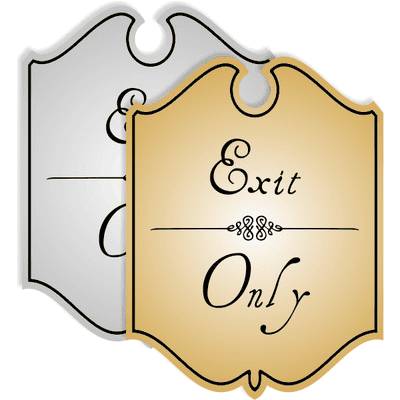Shield Exit Only Engraved Sign with Vintage Style - alternate view