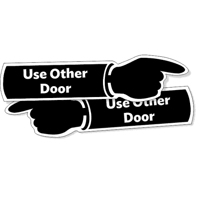 3" x 10" Other Door Finger Contour Cut Decal - alternate view