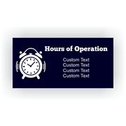 Clock 2' x 4' Hours of Operation Banner