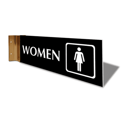Women's Room Icon 4" x 12" Corridor Sign - alternate view