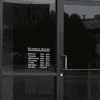 Standard Business Hours Die Cut Door Decal on a storefront window