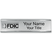 Engraved FDIC 2" x 10" Name Plate