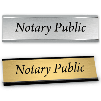 Notary Public Sign with Frame | 2" x 8"