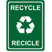 Engraved Bilingual 8" x 6" Recycle Sign