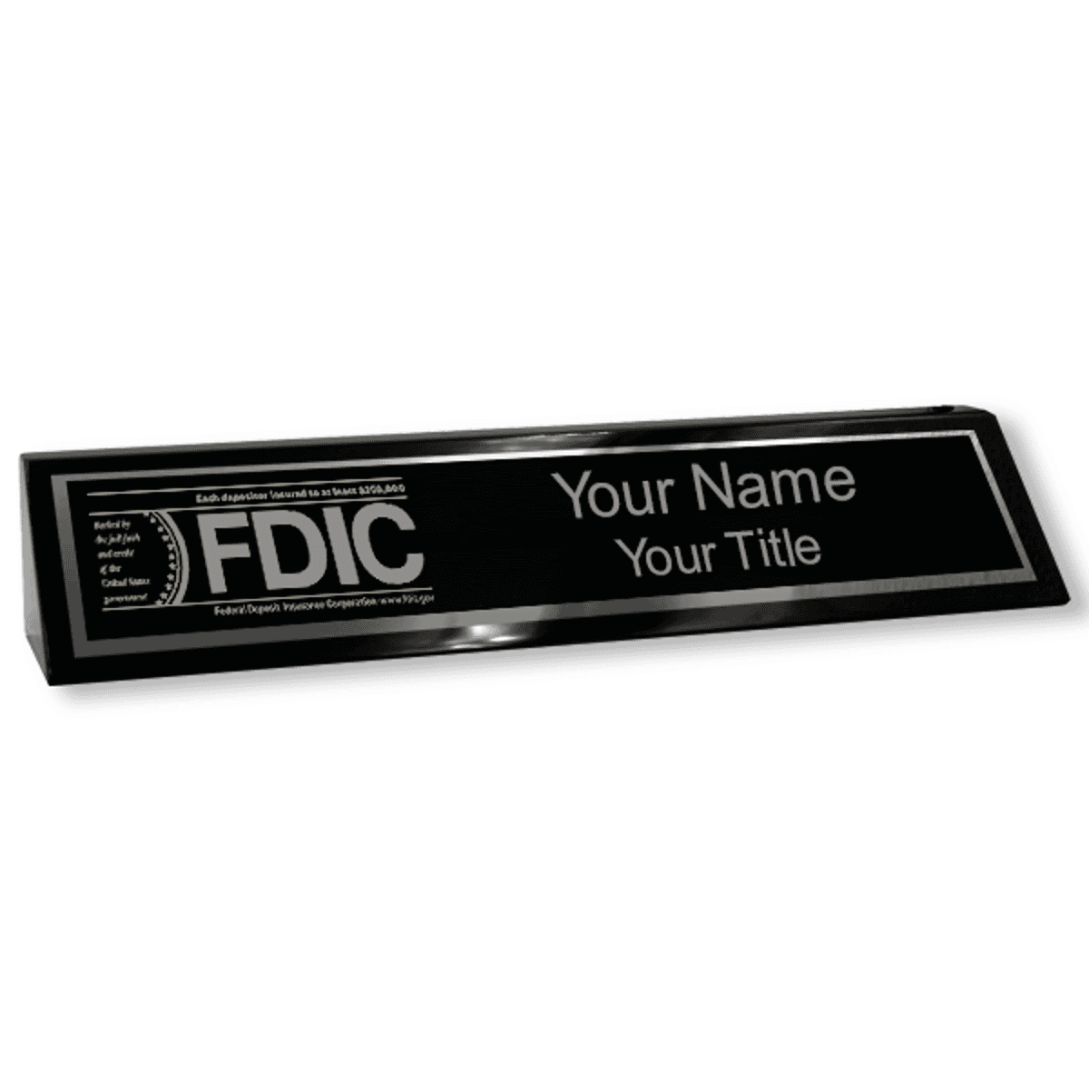 FDIC Wood Desk Name Block