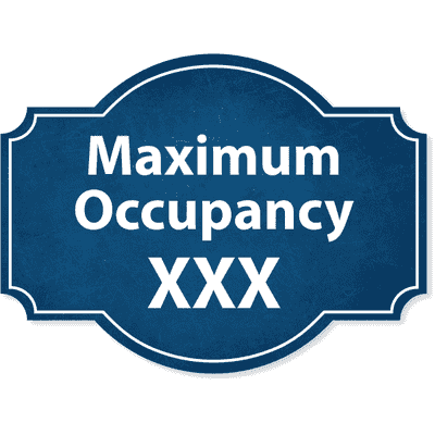 Maximum Occupancy Blue Texture 6" x 8" Acrylic Sign  - alternate view