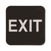 Black Exit 6" x 6" ADA Braille Sign