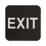 Black Exit 6" x 6" ADA Braille Sign