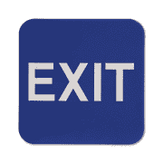 Blue Exit 6" x 6" ADA Braille Sign