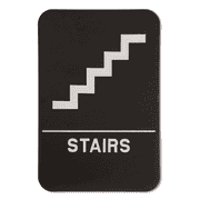 Black Stairs 9" x 6" ADA Braille Sign