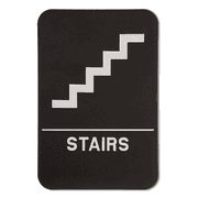 Black Stairs 9" x 6" ADA Braille Sign