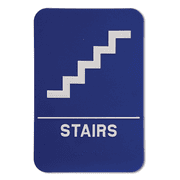 Blue Stairs 9" x 6" ADA Braille Sign