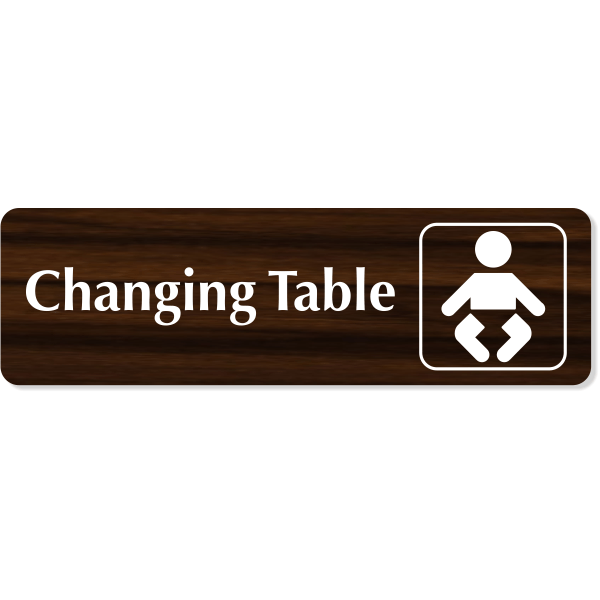 Changing Table Baby Icon Engraved Plastic Sign | 3