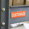 1x3 small engraved plastic sign with "customize" written on it