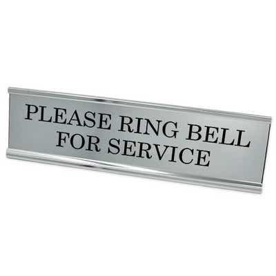 Please Ring Bell for Service Desk Plate | 2" x 8"