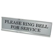 Please Ring Bell for Service 2" x 8" Desk Plate