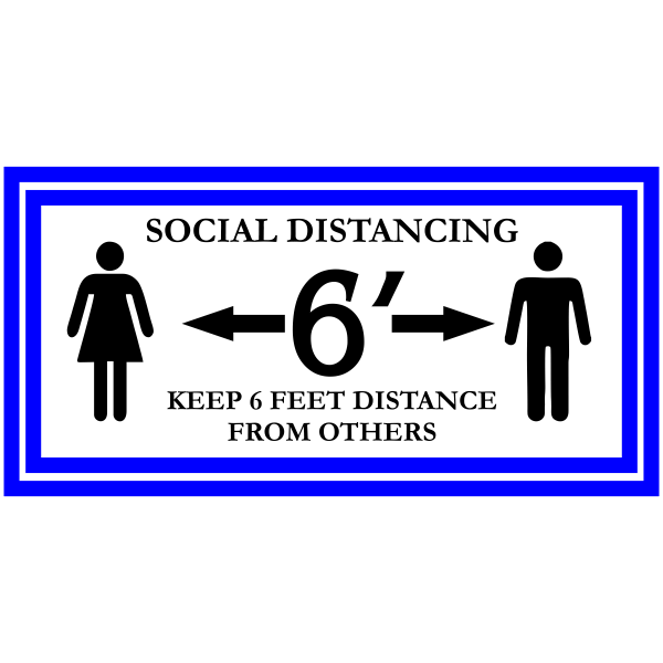 Rectangle Keep 6 Feet Distance Floor Decal | Social Distancing Decal ...