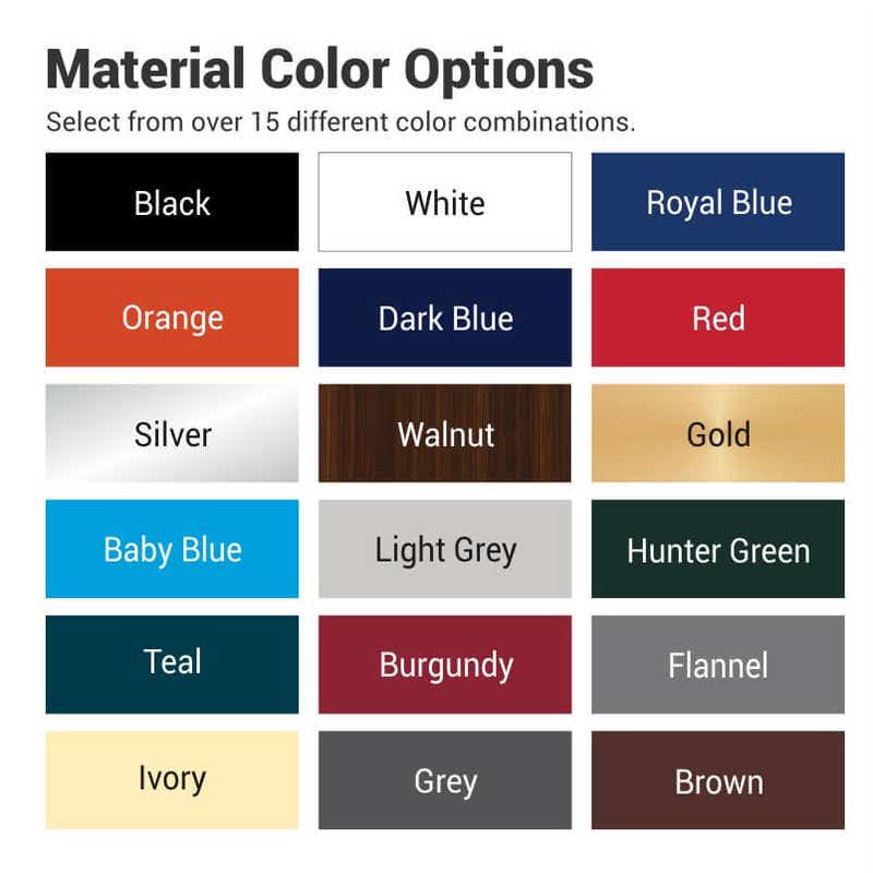The most popular color combinations for ADA signs