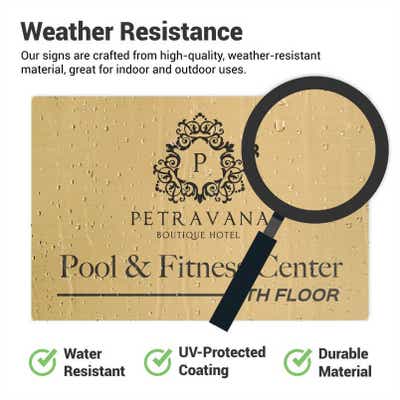 Horizontal Engraved 1" x 18" Heavy Brass Signs  - alternate view