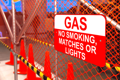 No Smoking Gas 12" x 18" Aluminum Sign - alternate view