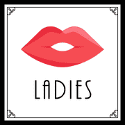 Custom Square Retro 1950's Style Ladies' Bathroom Sign