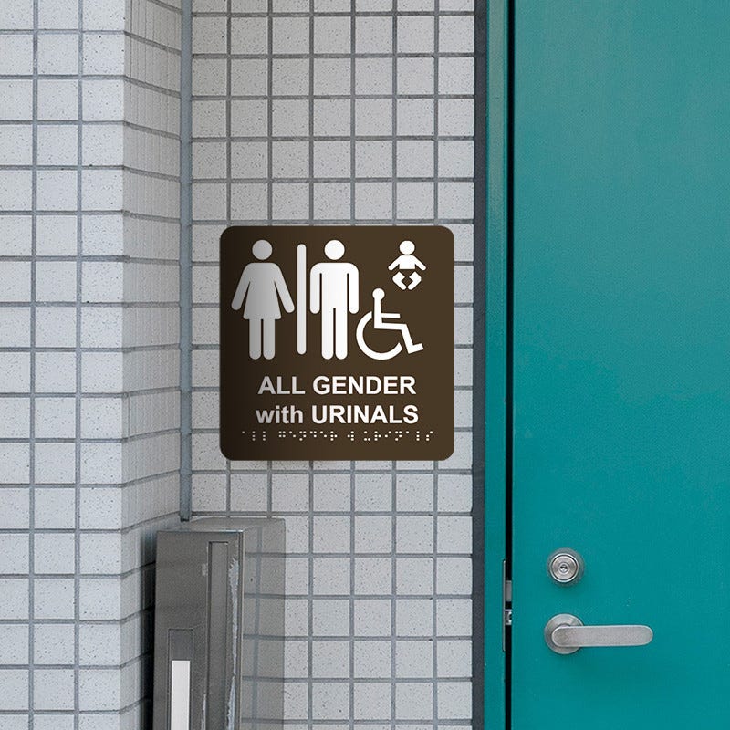 Brown ADA Restroom Sign