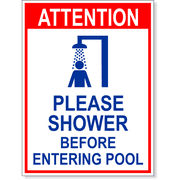 Attention Please Shower 8" x 6" Full Color Sign
