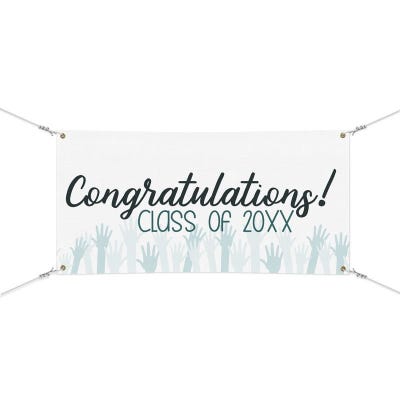 Congratulations Cheers 3" x 6" Graduation Banner  - alternate view