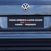 MALA Harris for President Bumper Sticker on a blue car