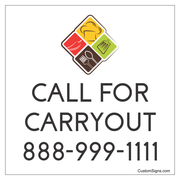 Call for Carry Out 8" x 8" Logo Sign