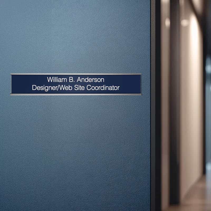 2 x 12 silver aluminum wall holder for a name plate