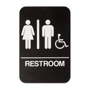 Brown Unisex Handicap 9" x 6" ADA Braille Restroom Sign