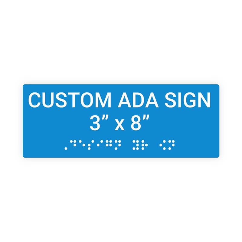 Custom ADA Sign Horizontal 3" x 8"