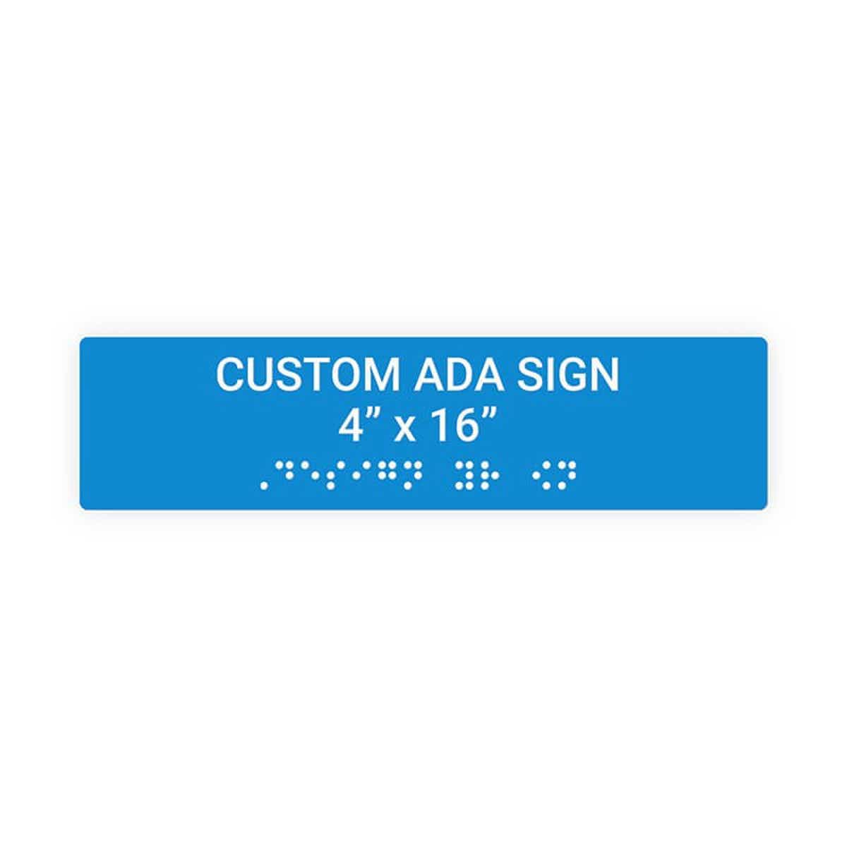 Custom ADA Sign Horizontal 4" x 16"